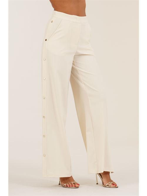 Pantalone in viscosa con bottoni Simona Corsellini | A26CPPA00201VANIGLIA